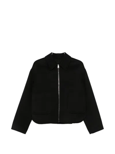Fendi Ff Wool Blouson Jacket In Black