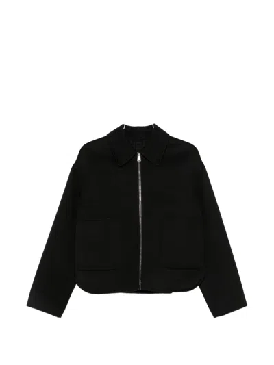 Fendi Ff Wool Blouson Jacket In Black