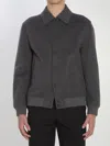 Fendi Double Wool Jacket With Ff Detail In Gray