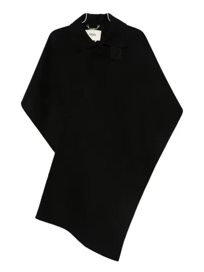 Fendi Women Ff Wool Coat In Black