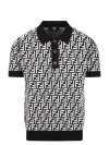 Fendi Ff-motif Knitted Polo Shirt In Black