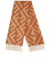 Fendi Brown Ff Alpaca And Wool Scarf