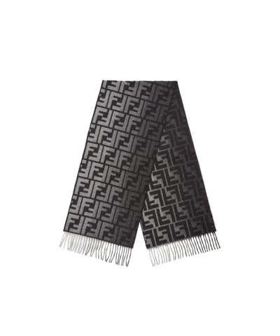 Fendi Ff Wool Scarf In Black