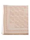 Fendi Monogram-pattern Scarf In Grey