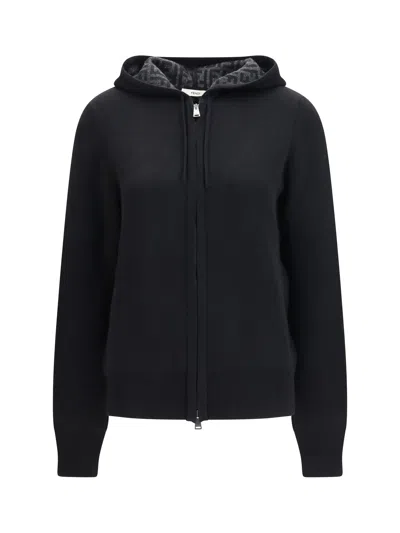 Fendi Ff Zucca Cashmere Sweater In Black