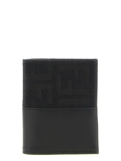 Fendi Ff Zucca Jacquard Card Case In Black