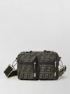 Fendi Mini Camera Case In Superlight Ff Zucca Technical Fabric With Adjustable Strap In Gray