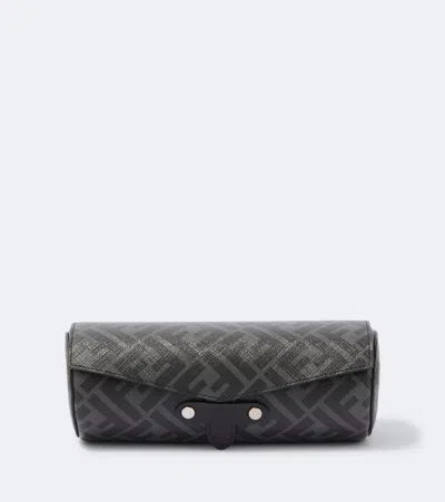 Fendi Ff Zucca Watch Case In Black