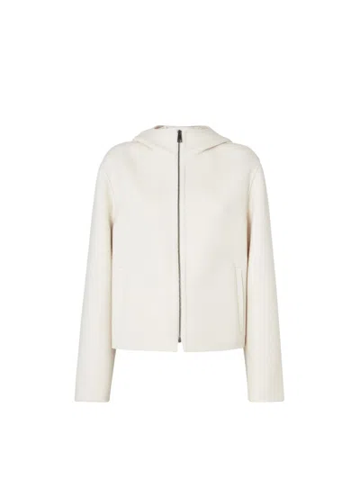 Fendi Ff Zucca Wool Blouson In White