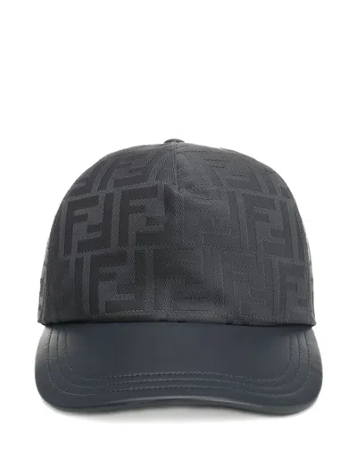 Fendi Ff-jacquard Baseball Cap In Black