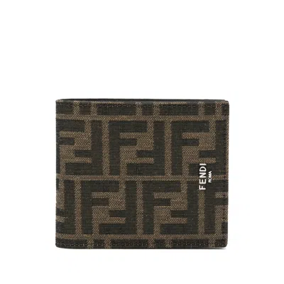 Fendi Ff-jacquard Leather Wallet In Multi