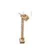 Fendi Ff-logo Cube Drop Earrings In Gold
