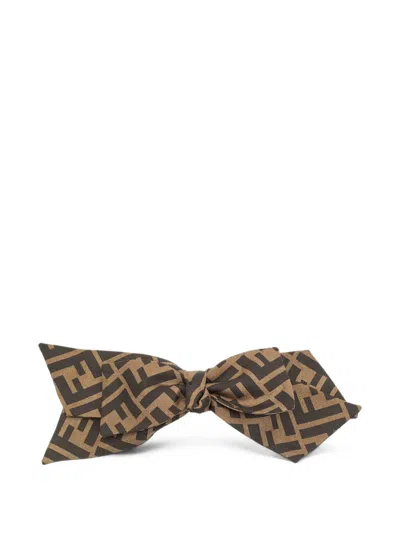Pre-owned Fendi Ff-logo Hair Clip In Brown