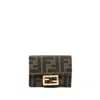 Fendi Ff-logo Pattern Wallet In Brown