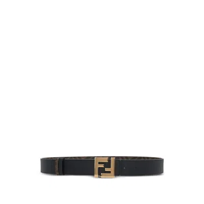 Fendi Ff-logo Plaque Belt In Multi