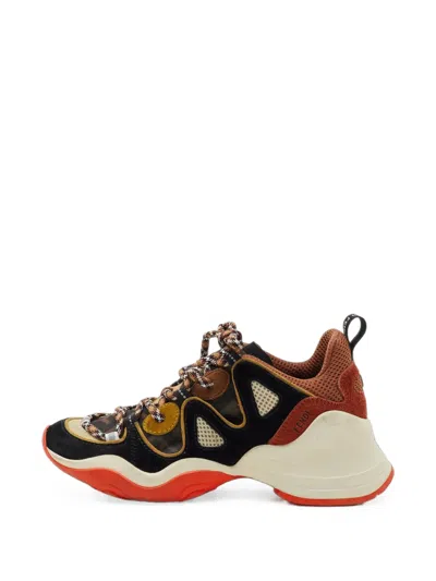 Pre-owned Fendi Ffluid Panelled Low-top Sneakers In Black