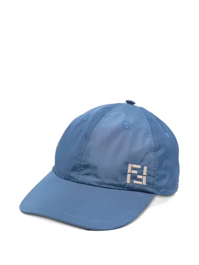 Fendi Ff-motif Baseball Cap In Blue