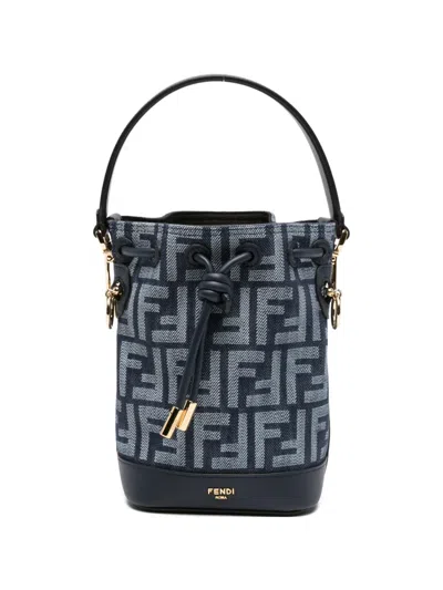 Fendi Ff-motif Bucket Bucket Bag In Blue