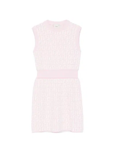 Fendi Ff-motif Sleeveless Dress In Pink