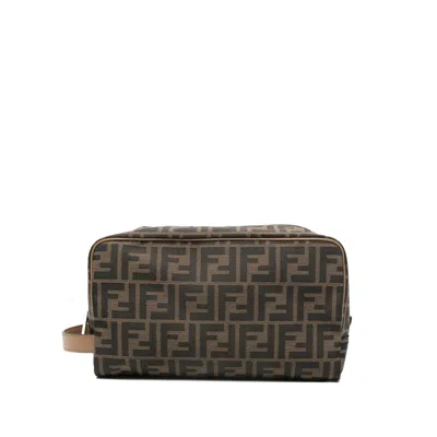 Fendi Ff-motif Wash Bag In Black
