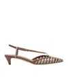 Fendi Women's Two-tone Leather Ffold Pumps | Size It 40 | 8j8703au29 Color F1stm In Brown And Matcha Green