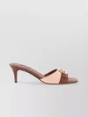 Fendi Ffold Buckle Kitten Heel Open Toe In Pink