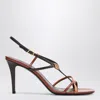 Fendi Ffold Burgundy/brown Heel Sandal