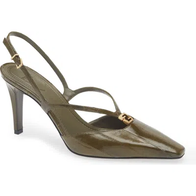 Fendi Ffold Genuine Eel Pump In Green