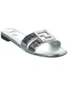 Fendi Ffold Metallic Leather Sandals