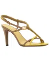 Fendi Color-block Lamb Leather Heel Sandal In Black