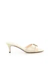 Fendi Fold Leather Kitten-heel Sandals In White