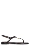 Fendi Ffold Leather Sandals In Brown