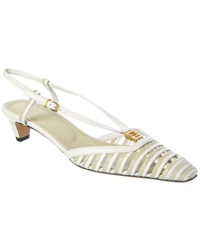 Fendi Ffold Leather Slingback Pump