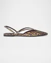 Fendi Ffold Leopard-printed Snake Leather Slingback Flats In Multi