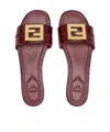 Fendi Red Eel Leather Sandals In Brown