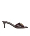 Fendi Fold Leather Kitten-heel Sandals In Brown