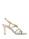 Fendi Ffold Multicolour Metallic Ayers High-heeled Sandals Shoes