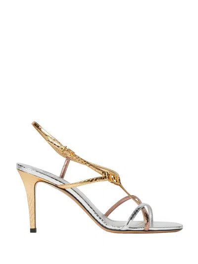 Fendi Ffold Multicolour Metallic Ayers High-heeled Sandals Shoes