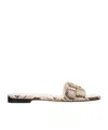 Fendi Multicolor Leather Ffold Slippers In Black