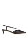 Fendi 'fold' Slingback Leather Kitten Heel