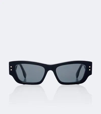 Fendi Ffold Rectangular Sunglasses In Black