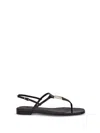 Fendi Women Fold Leather Sandals With Reptile Effect