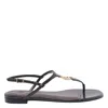 Fendi Ff Snakeskin-embossed Leather Slingback Thong Sandals In Brown