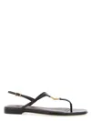 Fendi Women Fold Leather Sandals With Reptile Effect In Black