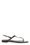 Fendi Ffoldo Python Leather Sandals With Adjustable Ankle Strap In Black
