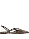 Fendi Fold Slingback-ballerinas In Brown