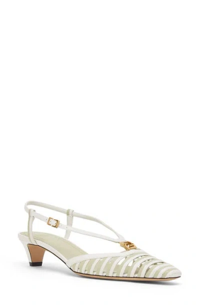 Fendi Ffold Slingback Kitten Heel Pump