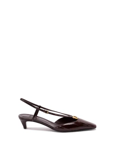 Fendi Ffold` Slingbacks In Brown