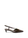 Fendi 40mm Slingback Pointed-toe Heeled Pumps In Green