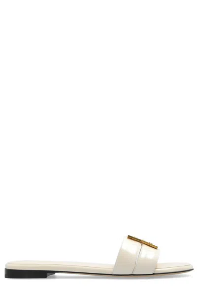 Fendi Ffold Sandals In White